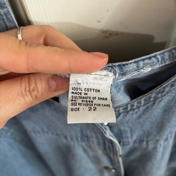 plus size denim dress vintage 90s - Picture 4 of 7
